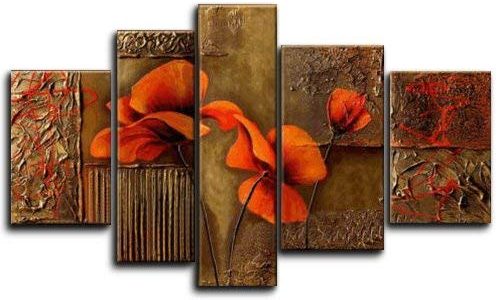 Wieco Art Extra Large Composition Of Three Poppies 100% Hand-painted Oil Paintings on Canvas Stretched Wall Art Floral Modern Artwork for Home Decorations Review