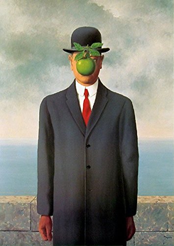 Rene Magritte Oil Painting Replica of The Son of Man, 100% Hand Painted on Canvas Good Quality Art Decor for Home Wall