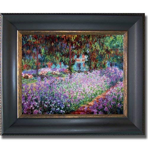 Artist's Garden at Giverny by Monet Black & Gold Framed Canvas (Ready-to-Hang)