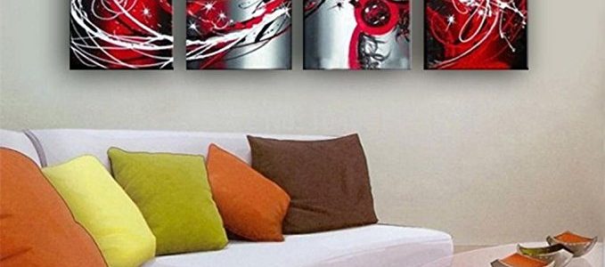 OUTH Grey White Black Red Passion Large Wall Painting On Canvas Monder Abstract Oil Painting Art Home Decoration Living Room Decor Home Decor Review