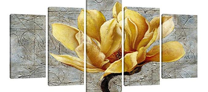 Framed Tree Flower with Realistic Wrinkles Background Paintings on Wall Art Pictures Canvas for Bedroom or Guestroom(50″W x 28″H, Framed) Review