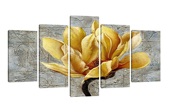 Framed Tree Flower with Realistic Wrinkles Background Paintings on Wall Art Pictures Canvas for Bedroom or Guestroom(50