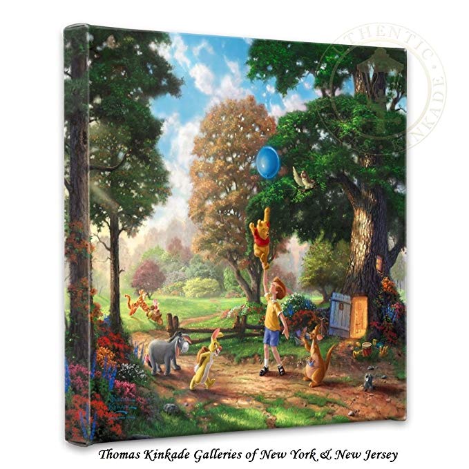 Thomas Kinkade Winnie the Pooh II 14x14 Gallery Canvas Wrap