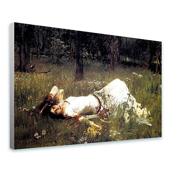 Alonline Art - Ophelia Waterhouse Framed Stretched Canvas (100% Cotton) Gallery Wrapped - Ready to Hang | 28