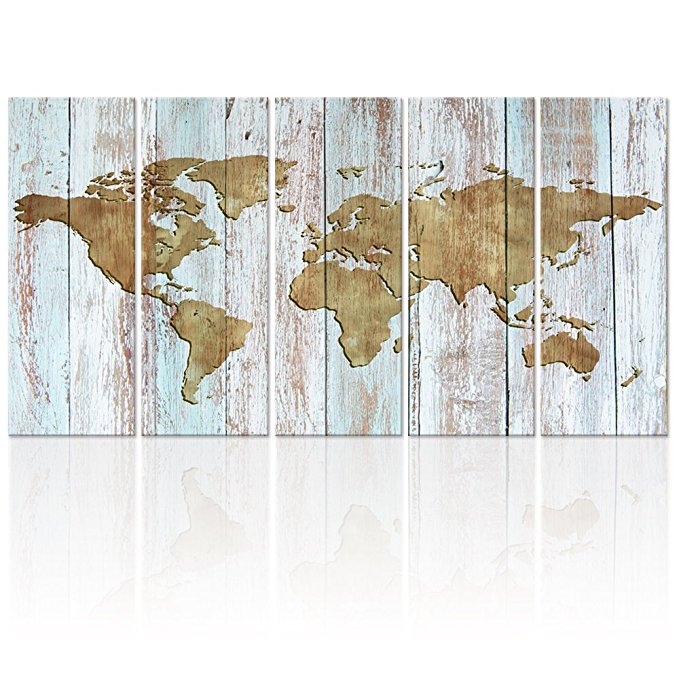 World Map Canvas Art,Vintage map Poster Printed on Canvas with Frame Ready to Hang,Canvas Art,Map of World Canvas Prints Wall Art,Map Poster Artwork (Antique Xlarge)