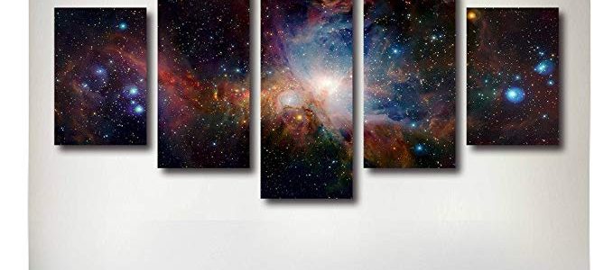 Artrend W5247 Star Space Cosmos Landscape Multiple Panel Wall Art Canvas Wraps Framed Large Set Gallery Wrap Review