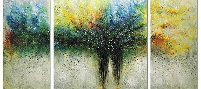 Metuu Paintings, 32×64 Inch Paintings Modern Tree of Life Oil Painting Contemporary Artwork Floral Hangings Stretched And Framed Ready to Hang Wall Decoration Abstract Painting Review