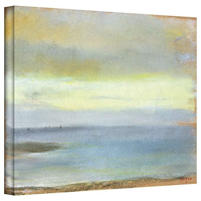 ArtWall 'Marine Sunset' Gallery-Wrapped Canvas Artwork by Edgar Degas, 24 by 32-Inch