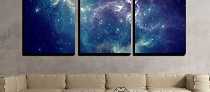 wall26 – 3 Piece Canvas Wall Art – Colorful Space Nebula – Modern Home Decor Stretched and Framed Ready to Hang – 24″x36″x3 Panels Review