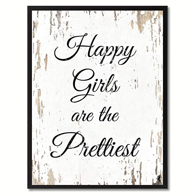 SpotColorArt Happy Girls are The Prettiest Framed Canvas Art, 22