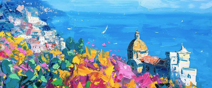 Positano Italy Art on Canvas Prints Amalfi Coast Poster Wall Decor Living Artwork by Agostino Veroni Review