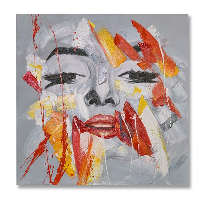 In Liu Of | Modern Oil Painting on Canvas Marilyn Monroe “Dreaming of Fame” (Black and White) Hand-Painted, Fine Acrylic Artwork | Contemporary Wall Art for Home, Office, Room Décor | 40” x 40”