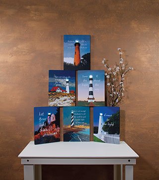 Large Lighted Lighthouse Canvases - Set of 6