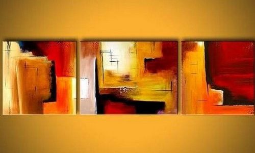 100% Hand Painted Art Oil Painting on Canvas 3 Piece Wall Art Modern Art Large Painting Gallery Wrapped Stretched and Ready to Hang Review