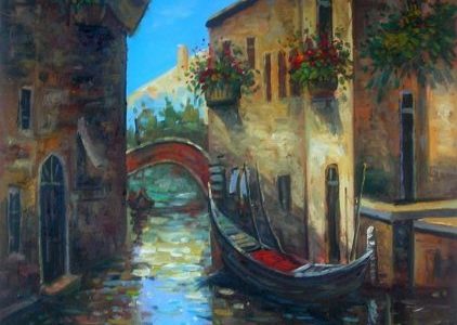 Gondola in Canal Canvas Wall Art Review