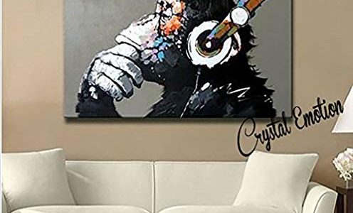 Modern Framed Gorilla Monkey Music Oil Painting Wall Decoration Painting Home Decor Oil Painting on Canvas Review