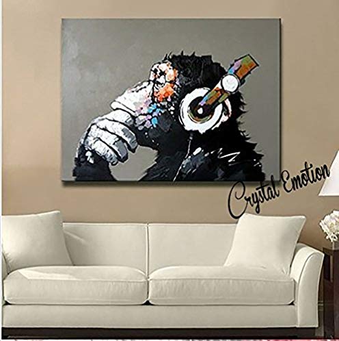 Modern Framed Gorilla Monkey Music Oil Painting Wall Decoration Painting Home Decor Oil Painting on Canvas