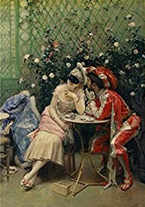 Oil Painting ‘Raimundo De Madrazo Y Garreta-Masqueraders,1875-1878’ 30 x 46 inch / 76 x 117 cm , on High Definition HD canvas prints is for Gifts And Game Room, Hallway And Powder Room decor, coupon Review