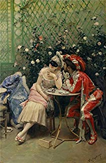 Oil Painting 'Raimundo De Madrazo Y Garreta-Masqueraders,1875-1878' 30 x 46 inch / 76 x 117 cm , on High Definition HD canvas prints is for Gifts And Game Room, Hallway And Powder Room decor, coupon