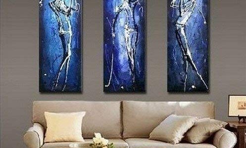 100% Hand Painted Art Golf Player Painting Canvas Set 3 Piece Wall Art Abstract Oil Painting Art on Canvas Modern Art Group Painting Stretched and Ready to Hang Review