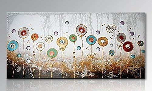 Seekland Art Handmade Abstract Flower Oil Painting on Canvas Contemporary Artwork Wall Deco Picture No frame 56″ W x 28″ H Review