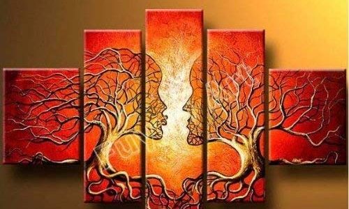 Wieco Art – the Lovers Tree Modern 100% hand painted Canvas Wall Art for Wall Decor Home Decorations£¬Stretched and Framed Art Work, Abstract Oil Paintings on canvas Wall Art ready to Hang for Wall Decorations Home DecorII Review