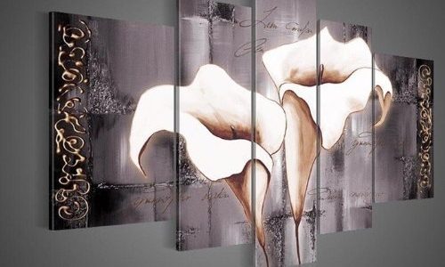 Karvins Arts Elegant Modern Abstract Oil Painting Brown Lily Flower Wall Murals Ddecorative Canvas Art Living Loom painted Harmonious Union Forever Review