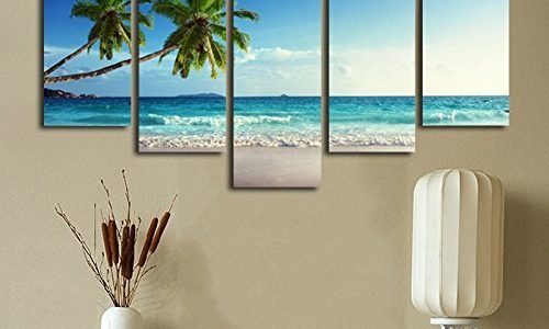 wall art-canvas Prints,Footprints beach Wall Art oil Paintings Printed Pictures Stretched for Home Decoration Review