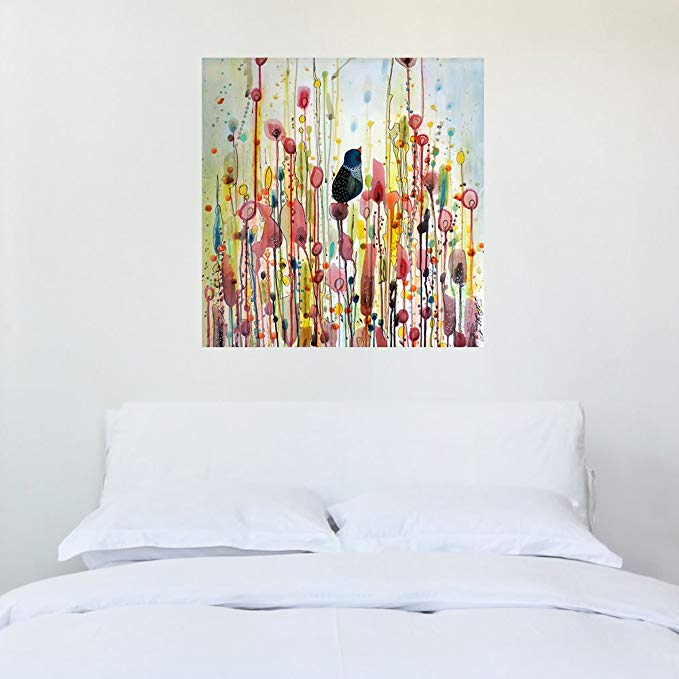 My Wonderful Walls Bird and Flower Watercolor Painting Decal Ordinary Day by Sylvie Demers (L)