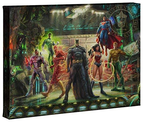 Thomas Kinkade DC - The Justice League 10 x 14 Gallery Wrapped Canvas