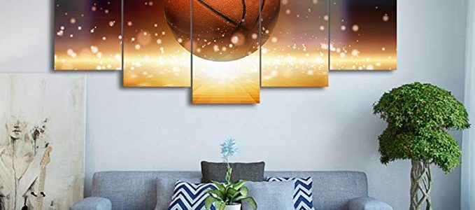 Canvas Art Paintings Still Life Art Basketball Lovers Painting Wall Pictures For Living Room Gym Home Decor Party Decorations With Framed Review