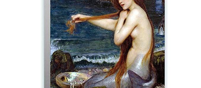 Alonline Art – A Mermaid Waterhouse Framed Stretched Canvas (100% Cotton) Gallery Wrapped – Ready to Hang | 24″x32″ – 61x81cm | for Home Decor Framed Art Framed Decor Framed Wall Art for Bedroom Review