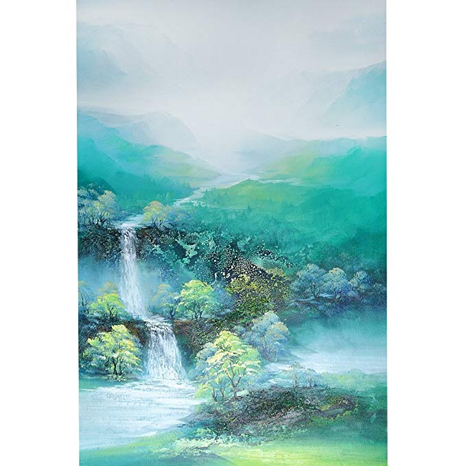 100% Hand-painted Mountains-and-waters Landscape oil painting on Canvas by Yqm Art - Original Wall Abstract Art for Bedroom Home Decoration (24x36 Inch)