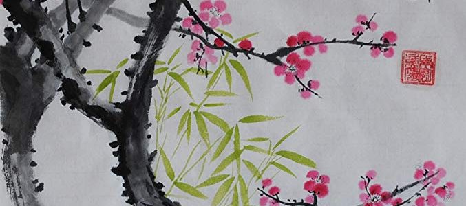 Jiangnanruyi Art Plum Blossom Original Hand Painted Artwork Unframed Chinese Brush Ink and Wash Watercolor Painting Drawing Decorations Decor for Office Living Room Bedroom (36×27inch, Artwork-04) Review