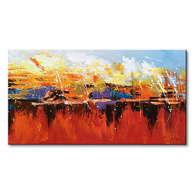 Seekland Art Handmade Abstract Oil Painting on Canvas Contemporary Artwork Wall Decor Picture Modern Canvas Wall Art Unframed (64