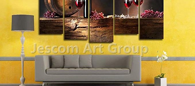 JESC Wall Art Painting Red Wine Grapes Top Quality Modern for Room Decoration (30x60cmx4,30x80cmx1) … Review