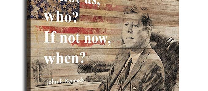 yearainn Wall Art Decor Inspirational Quotes of John F. Kennedy 35th President of the United States American Painting Prints on Canvas for Home Decoration 24 by 36 Inches Framed Ready to Hang Review