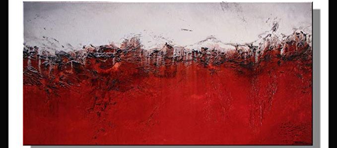 Abstract Canvas Painting, Modern Wall Art, Limited Edition, Textured 36 x 18 x 1 inches…Ready to Hang!..RED VELVET..ELOISExxx Review