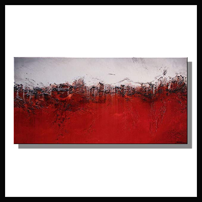 Abstract Canvas Painting, Modern Wall Art, Limited Edition, Textured 36 x 18 x 1 inches...Ready to Hang!..RED VELVET..ELOISExxx