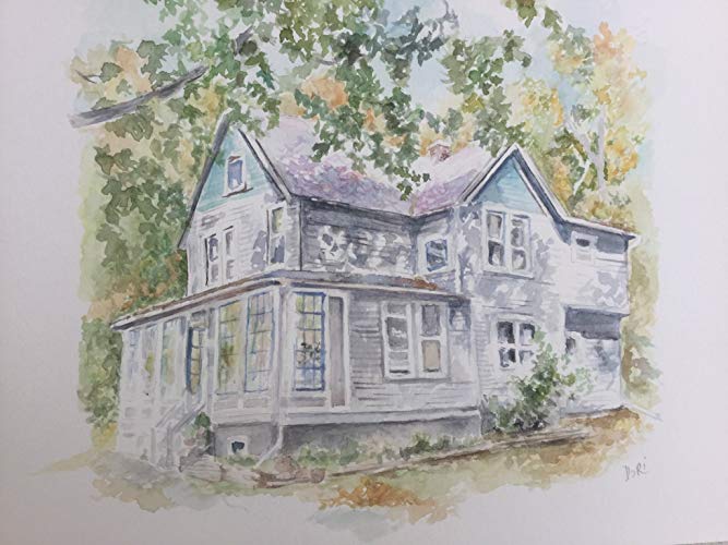 House portrait from your photo, watercolor, custom painting of your home