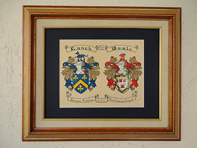 Double Coat Of Arms. Hand-Painted