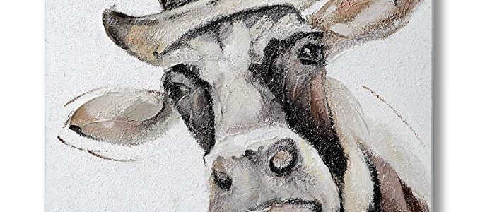 Hill Interiors Cow In A Hat Oil Painting (One Size) (Grey) Review