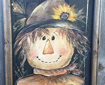 Happy Scarecrow hand painted on window screen,Fall decor,Fall,hand painted,Welcome sign,MADE TO ORDER Review