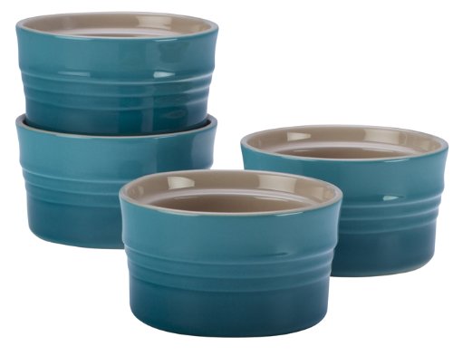 Le Creuset Stoneware Set of 4 Stackable Ramekins, 7-Ounce, Caribbean