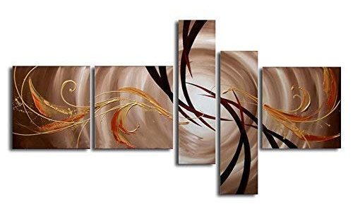 Wieco Art Extra Large The Extension Of The Universe Modern 5 Panels Framed Artwork 100% Hand Painted Abstract Oil Paintings on Canvas Wall Art for Living Room Home Decorations XL Review