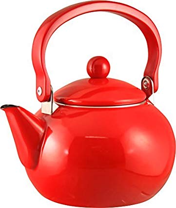 Calypso Basics 2-Quart Enamel-on-Steel Teakettle, Red by Reston Lloyd