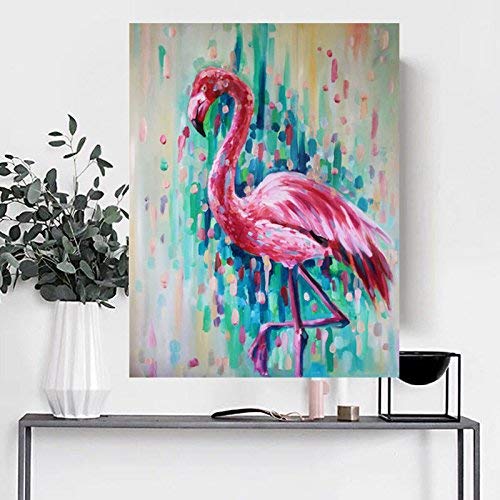 Series Abstract Flamingo Oil Painting On Canvas Pink Bird Oil Painting For Wall Decoration Flamingos Painting For Living Room