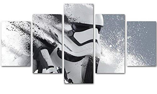 MingTing 5 Panel Canvas Wall Art Stormtrooper Star Wars Movie Poster Modern Home Decor For Living Room (8x14inchX2,8x18inchX2,8x22inchX1 With Frame) Review