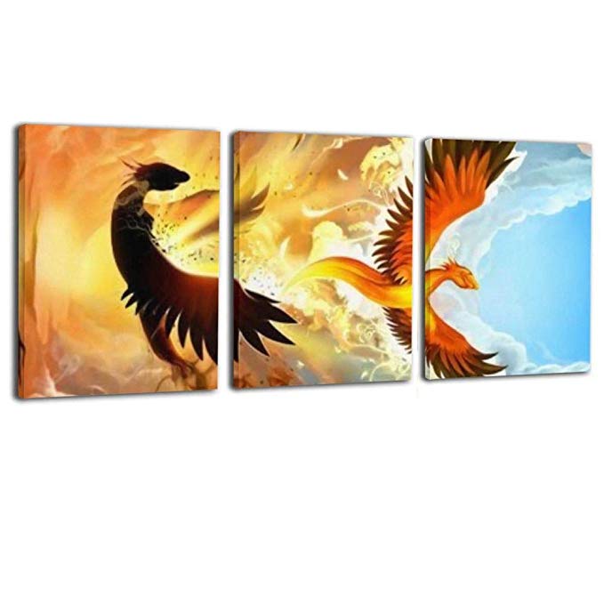 Colla Phoenix Rising From Ashes Painting Canvas Wall Art Squidward Paintings Abstract Modern Style Living Room Bedroom Bathroom