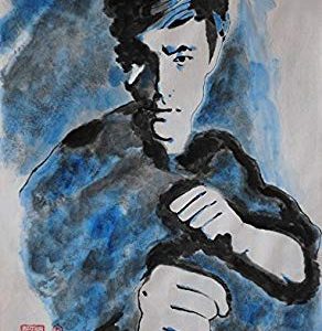 Jiangnanruyi Art Kungfu Bruce Lee Original Hand Painted Artwork Unframed Chinese Brush Ink and Wash Watercolor Painting Drawing Decorations Decor for Office Living Room Bedroom (36×27inch, Artwork-08) Review